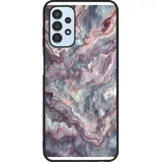 Coque Samsung Galaxy A13 5G - Silicone rigide noir Marbre violette argentée