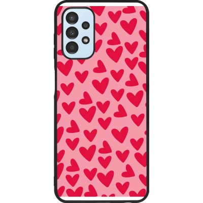 Coque Samsung Galaxy A13 5G - Silicone rigide noir Mom 2024 petits coeurs