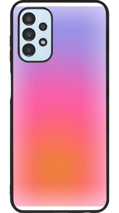 Coque Samsung Galaxy A13 5G - Silicone rigide noir Orange Pink Blue Gradient
