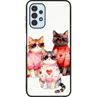 Coque Samsung Galaxy A13 5G - Silicone rigide noir Saint Valentines Day 26 Cat Love