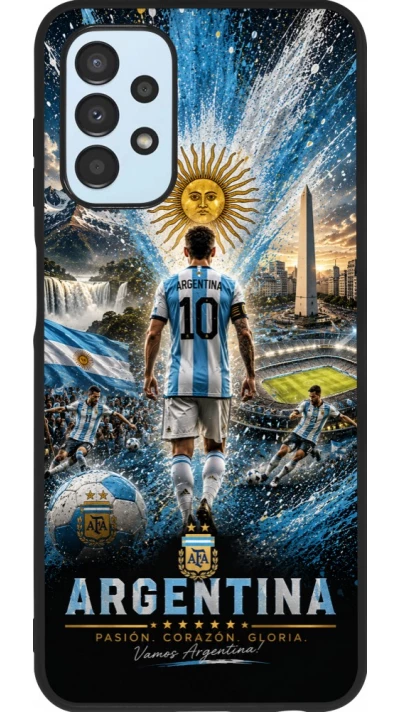 Samsung Galaxy A13 5G Case Hülle - Silikon schwarz Fussball Argentinien splash 2026