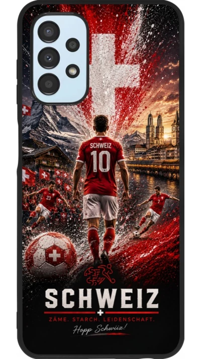 Samsung Galaxy A13 5G Case Hülle - Silikon schwarz Fussball Schweiz splash 2026