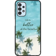 Coque Samsung Galaxy A13 5G - Silicone rigide noir Summer 2025 Life is better at the beach