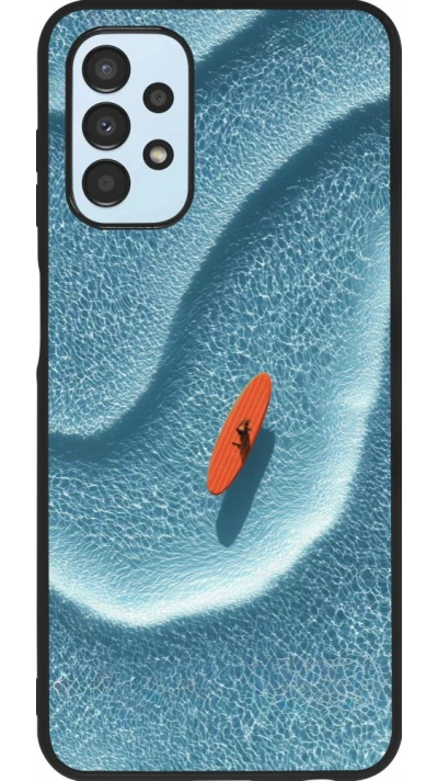 Coque Samsung Galaxy A13 5G - Silicone rigide noir Orange surf Summer 2026
