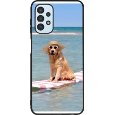 Coque Samsung Galaxy A13 5G - Silicone rigide noir Summer Dog on Paddle