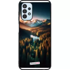 Coque Samsung Galaxy A13 5G - Silicone rigide noir Sunset Forest Lake
