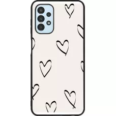 Coque Samsung Galaxy A13 5G - Silicone rigide noir Valentine 2023 minimalist hearts