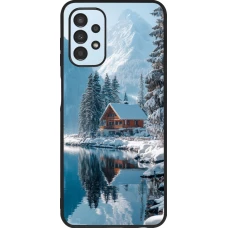 Coque Samsung Galaxy A13 5G - Silicone rigide noir Winter 25 Winter house forest day