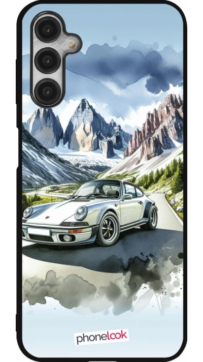 Coque Samsung Galaxy A14 5G - Silicone rigide noir Porsche 911 Mountain Watercolor