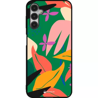 Coque Samsung Galaxy A14 5G - Silicone rigide noir Abstract Jungle