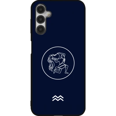 Coque Samsung Galaxy A14 5G - Silicone rigide noir Astrologie Verseau