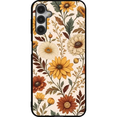 Samsung Galaxy A14 5G Case Hülle - Silikon schwarz Autumn 25 Flower pattern