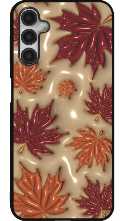 Coque Samsung Galaxy A14 5G - Silicone rigide noir Autumn 26 3D leaves