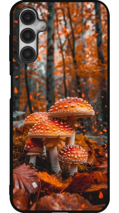 Coque Samsung Galaxy A14 5G - Silicone rigide noir Autumn 26 Mushrooms in the woods