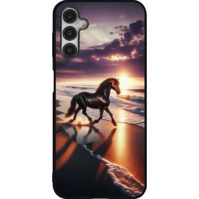 Samsung Galaxy A14 5G Case Hülle - Silikon schwarz Pferd majestätisch Strand
