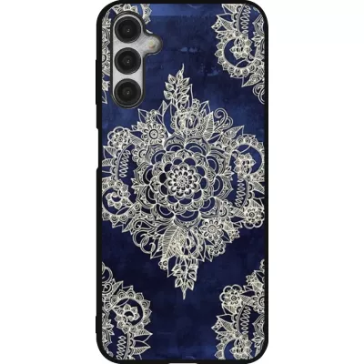 Coque Samsung Galaxy A14 5G - Silicone rigide noir Cream Flower Moroccan