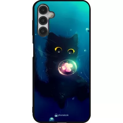 Samsung Galaxy A14 5G Case Hülle - Silikon schwarz Cute Cat Bubble