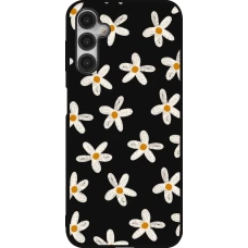 Samsung Galaxy A14 5G Case Hülle - Silikon schwarz Easter 2024 white on black flower