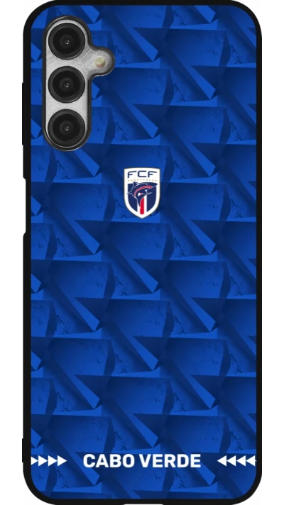 Coque Samsung Galaxy A14 5G - Silicone rigide noir Maillot de football Cap-Vert 2026 personnalisable