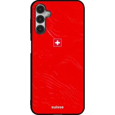 Coque Samsung Galaxy A14 5G - Silicone rigide noir Maillot de football Suisse 2026 personnalisable