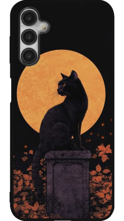 Samsung Galaxy A14 5G Case Hülle - Silikon schwarz Halloween 2026 Cat Art Nouveau