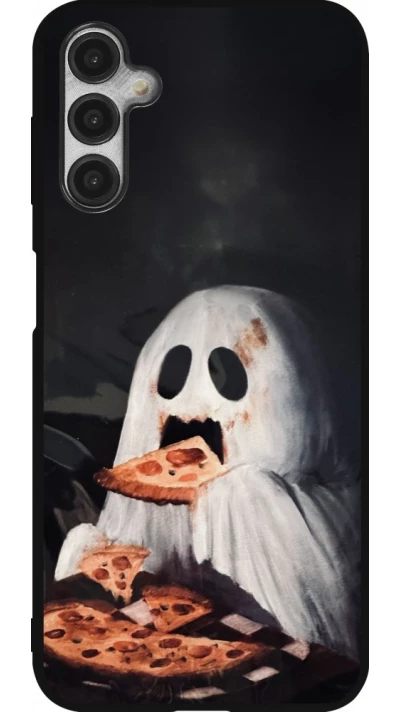 Samsung Galaxy A14 5G Case Hülle - Silikon schwarz Halloween 2026 Ghost eating pizza