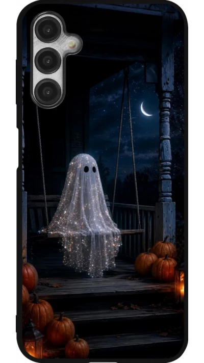 Samsung Galaxy A14 5G Case Hülle - Silikon schwarz Halloween 2026 Ghost on a swing