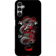 Samsung Galaxy A14 5G Case Hülle - Silikon schwarz Japanese style Dragon Tattoo Red Black