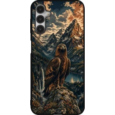Coque Samsung Galaxy A14 5G - Silicone rigide noir Linocut Aigle Royal