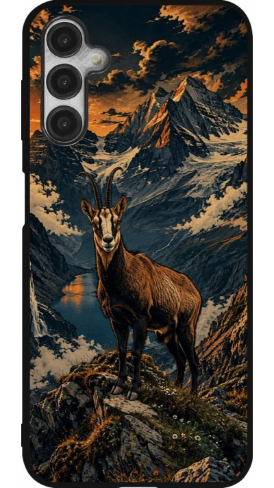 Coque Samsung Galaxy A14 5G - Silicone rigide noir Linocut Chamois