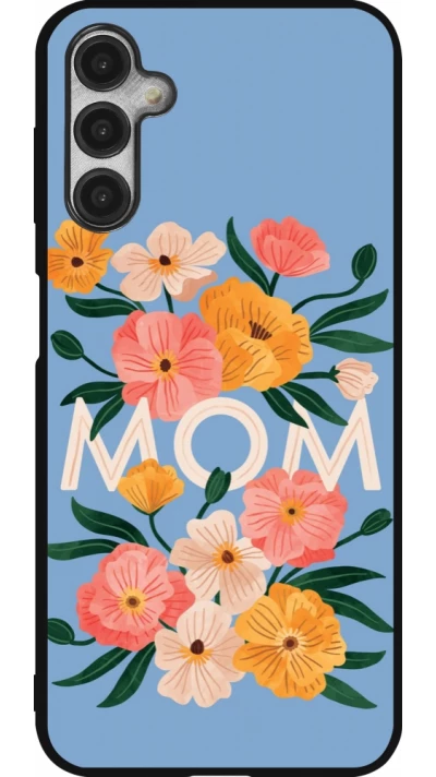 Coque Samsung Galaxy A14 5G - Silicone rigide noir Mom 2026 Flowers