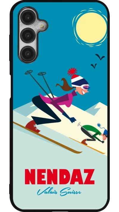 Coque Samsung Galaxy A14 5G - Silicone rigide noir Nendaz Ski Downhill