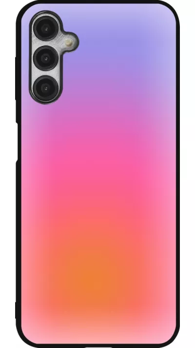 Coque Samsung Galaxy A14 5G - Silicone rigide noir Orange Pink Blue Gradient