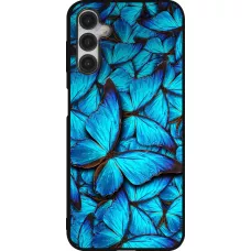 Coque Samsung Galaxy A14 5G - Silicone rigide noir Papillon bleu