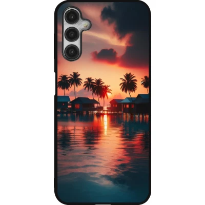 Coque Samsung Galaxy A14 5G - Silicone rigide noir Paradis Maldives