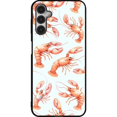 Samsung Galaxy A14 5G Case Hülle - Silikon schwarz Muster von pastellfarbenen Hummern