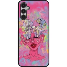 Samsung Galaxy A14 5G Case Hülle - Silikon schwarz Psychedelic pink mushroom