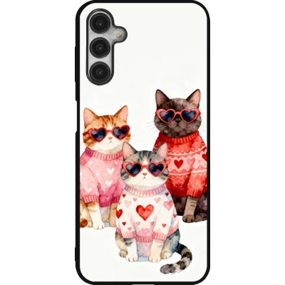 Samsung Galaxy A14 5G Case Hülle - Silikon schwarz Saint Valentines Day 26 Cat Love