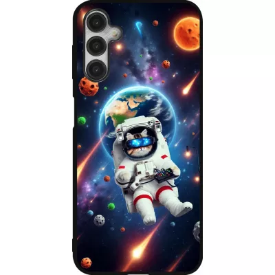 Samsung Galaxy A14 5G Case Hülle - Silikon schwarz VR SpaceCat Odyssee