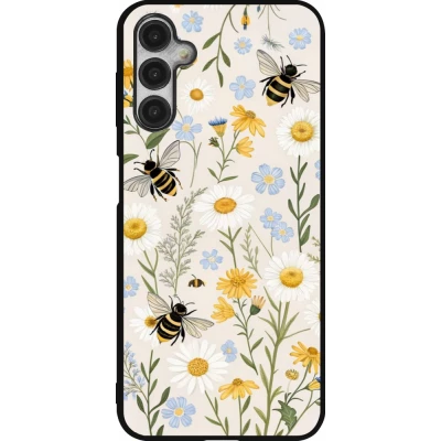Samsung Galaxy A14 5G Case Hülle - Silikon schwarz Pattern bees Spring 2026