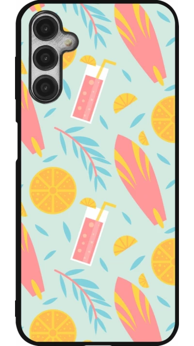 Coque Samsung Galaxy A14 5G - Silicone rigide noir Summer 2025 Pattern citron