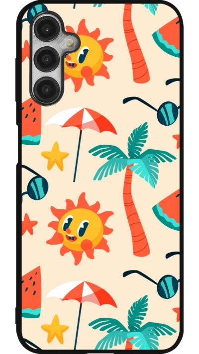 Coque Samsung Galaxy A14 5G - Silicone rigide noir Summer 2025 Pattern soleil