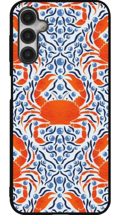 Coque Samsung Galaxy A14 5G - Silicone rigide noir Crabs and pearls Summer 2026