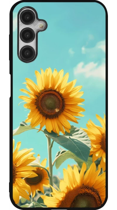 Coque Samsung Galaxy A14 5G - Silicone rigide noir Sunflowers Summer 2026