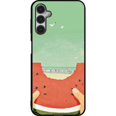 Coque Samsung Galaxy A14 5G - Silicone rigide noir Views through a watermelon Summer 2026