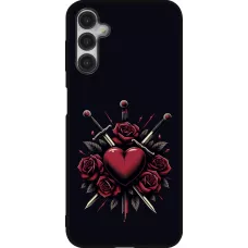 Coque Samsung Galaxy A14 5G - Silicone rigide noir Valentine 2024 gothic love