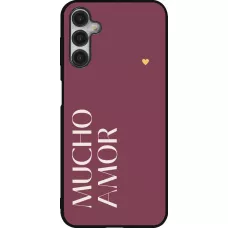 Coque Samsung Galaxy A14 5G - Silicone rigide noir Valentine 2024 mucho amor rosado