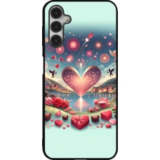 Coque Samsung Galaxy A14 5G - Silicone rigide noir Valentine 2025 Chic