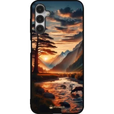 Coque Samsung Galaxy A14 5G - Silicone rigide noir Valley Sunset Deer Tree