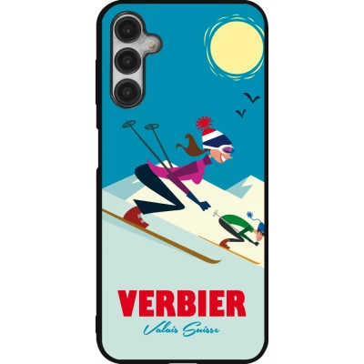 Samsung Galaxy A14 5G Case Hülle - Silikon schwarz Verbier Ski Downhill